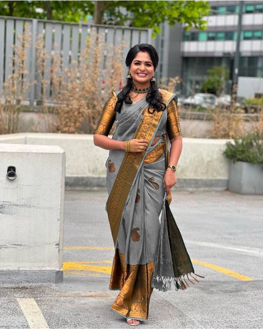 BEAUTIFUL RICH PALLU JACQUARD WORK ON ALL OVER THE SAREE